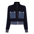 Amaya Cropped Zip - Up Jacket - Fitted with Contrasting Pockets and Ribbed Cuffs