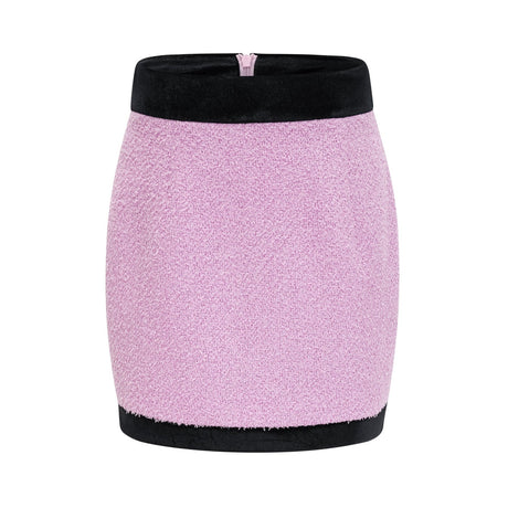 Amber Blazer & Skirt - V Neck Design - Front Button Embellishments - Cinched Waist - Rear Zip Fastening