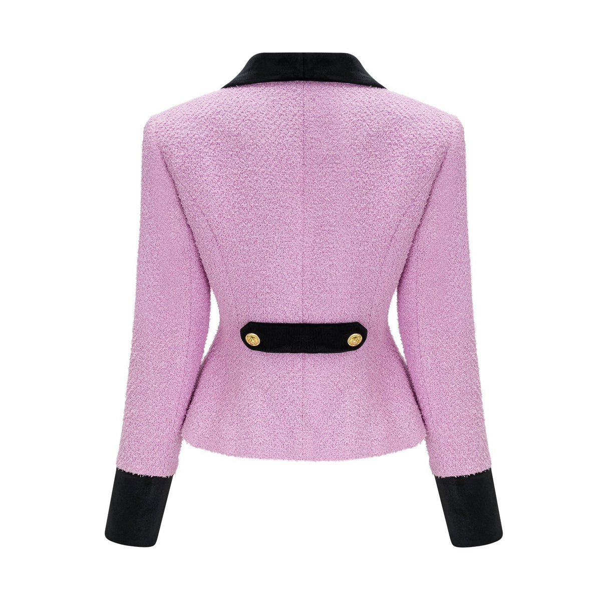 Amber Blazer & Skirt - V Neck Design - Front Button Embellishments - Cinched Waist - Rear Zip Fastening