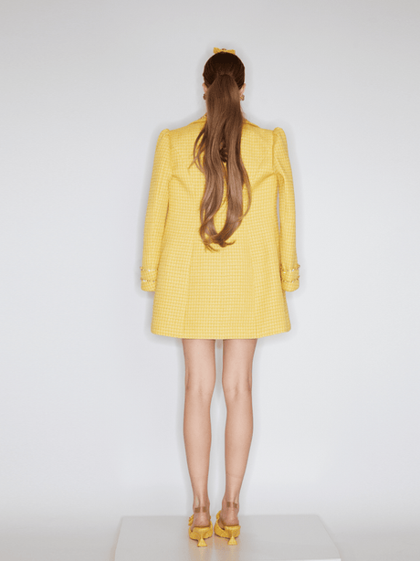 Ambrogina Coat - Fitted Silhouette - Mid - Thigh Length - Durable And Comfortable Fabric - Vibrant Tweed Design - Premium Quality - Modern Look
