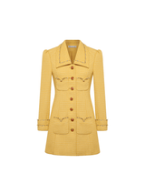 Ambrogina Coat - Fitted Silhouette - Mid - Thigh Length - Durable And Comfortable Fabric - Vibrant Tweed Design - Premium Quality - Modern Look
