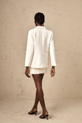 Amelia Blazer - Peak Lapels - Long Sleeves - Crystal Embellishment