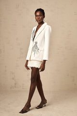 Amelia Blazer - Peak Lapels - Long Sleeves - Crystal Embellishment
