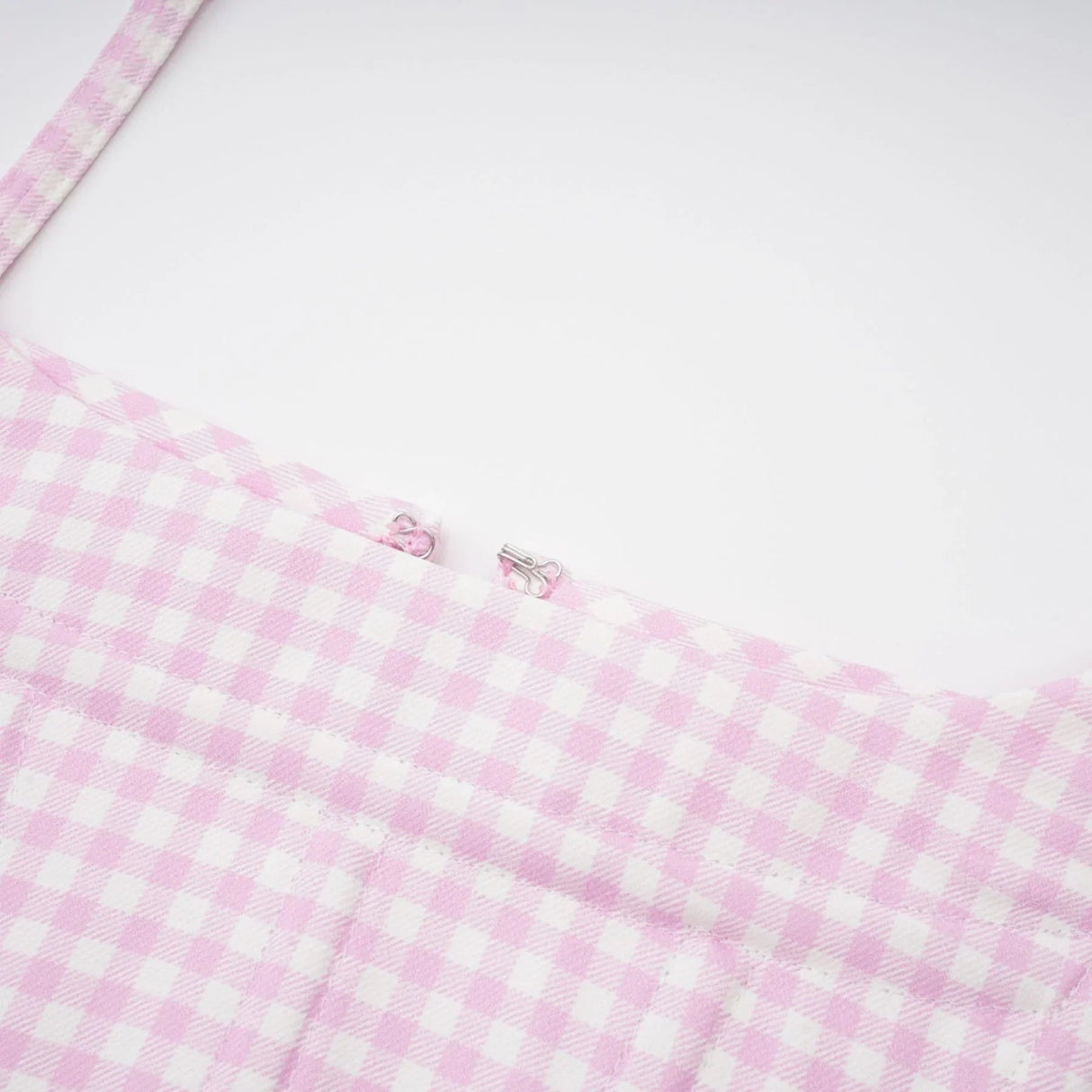 Amelia Virgin Wool Gingham Corset Top and Mini Skirt Set