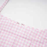 Amelia Virgin Wool Gingham Corset Top and Mini Skirt Set