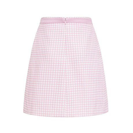Amelia Virgin Wool Gingham Corset Top and Mini Skirt Set