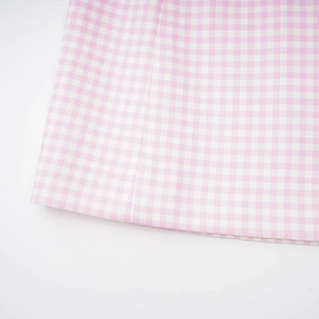 Amelia Virgin Wool Gingham Corset Top and Mini Skirt Set