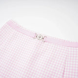 Amelia Virgin Wool Gingham Corset Top and Mini Skirt Set