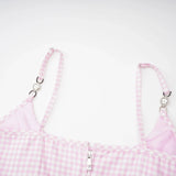 Amelia Virgin Wool Gingham Corset Top and Mini Skirt Set