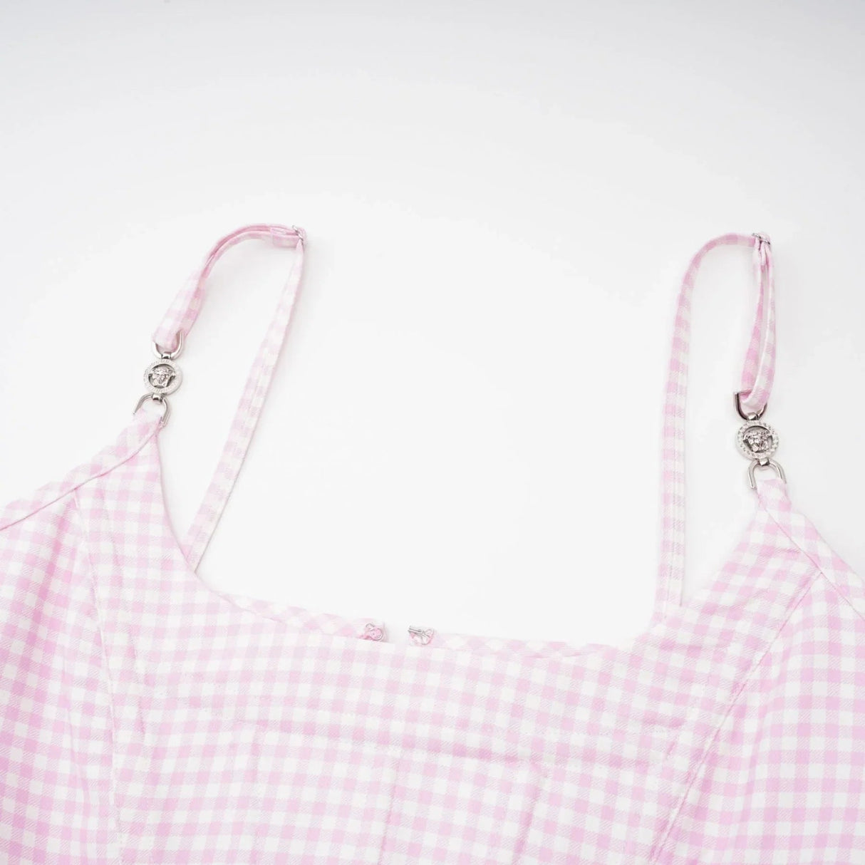 Amelia Virgin Wool Gingham Corset Top and Mini Skirt Set