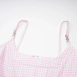 Amelia Virgin Wool Gingham Corset Top and Mini Skirt Set