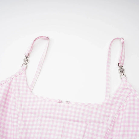 Amelia Virgin Wool Gingham Corset Top and Mini Skirt Set