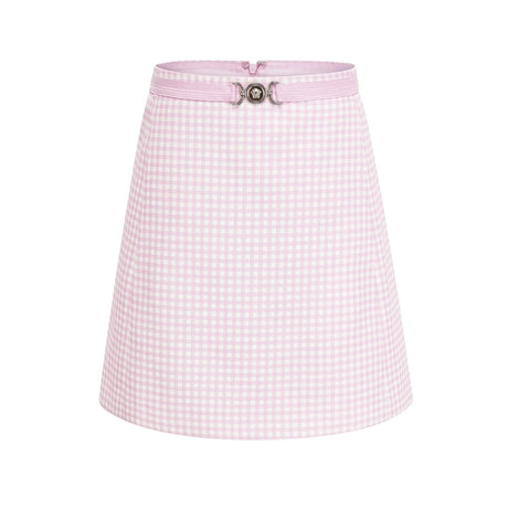 Amelia Virgin Wool Gingham Corset Top and Mini Skirt Set