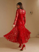 Amelina Maxi Dress - Stand Collar - Formal & Evening - A Line - Elegant