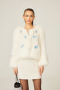 Amelina white fur butterfly jacket