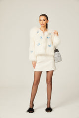 Amelina white fur butterfly jacket