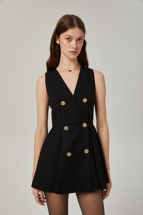 Amira doublebreasted flared mini dress
