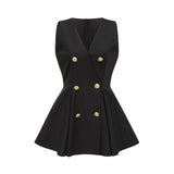 Amira doublebreasted flared mini dress