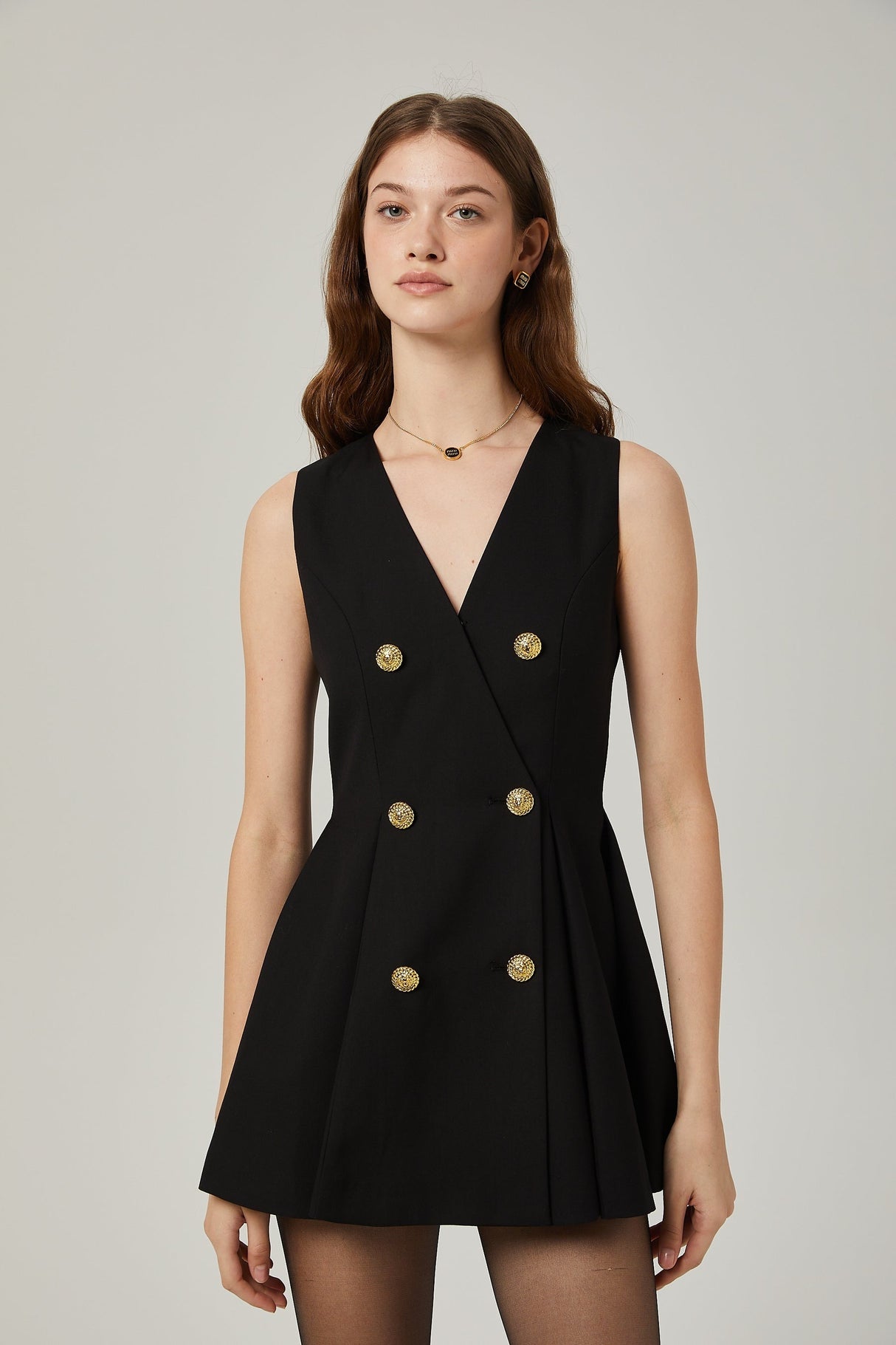 Amira doublebreasted flared mini dress