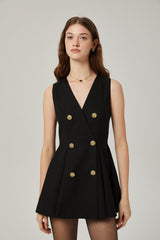 Amira doublebreasted flared mini dress