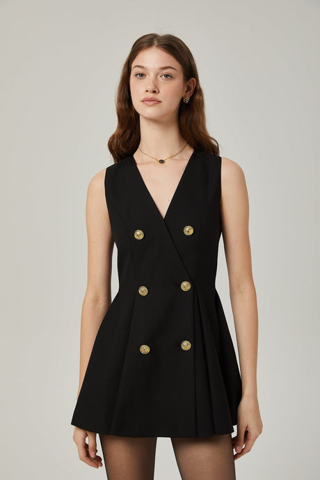 Amira doublebreasted flared mini dress