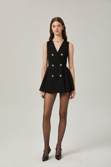 Amira doublebreasted flared mini dress