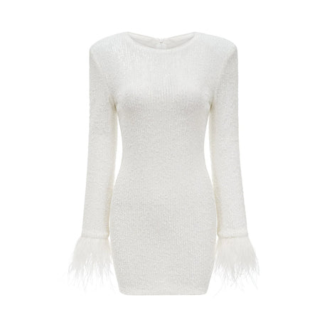 Amorata feathertrim embellished dress