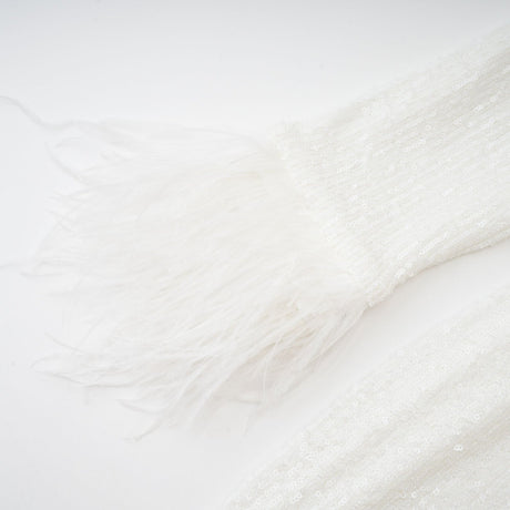Amorata feathertrim embellished dress