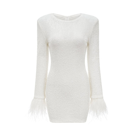 Amorata feathertrim embellished dress