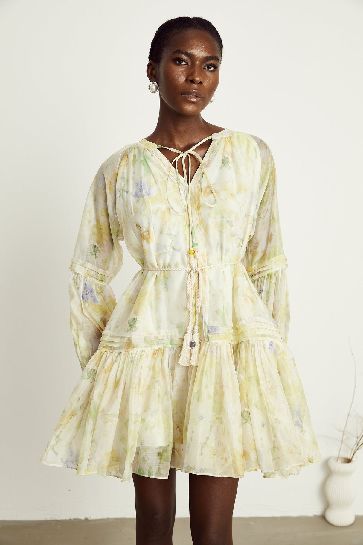 Anaël floralprint flared mini dress