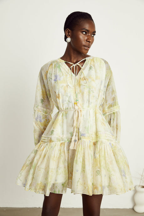 Anaël floralprint flared mini dress
