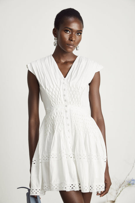 Anaïs cutout fauxpearl embellished mini dress