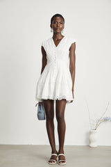 Anaïs cutout fauxpearl embellished mini dress