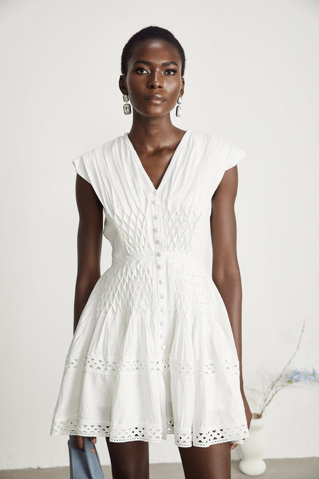 Anaïs cutout fauxpearl embellished mini dress
