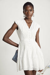 Anaïs cutout fauxpearl embellished mini dress