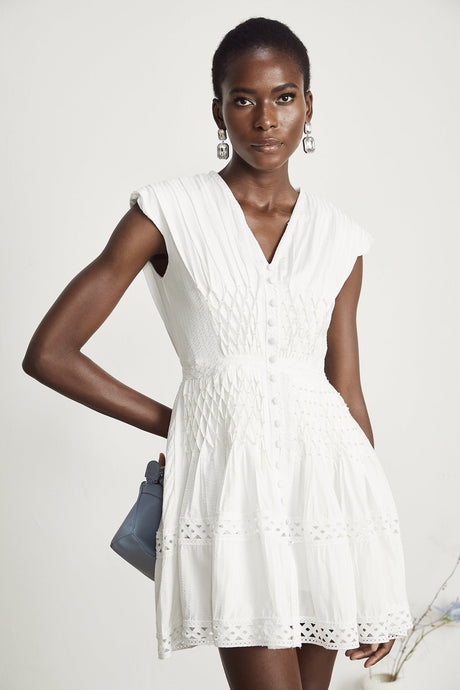 Anaïs cutout fauxpearl embellished mini dress