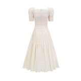Anaïs fauxpearl embellished cutout midi dress