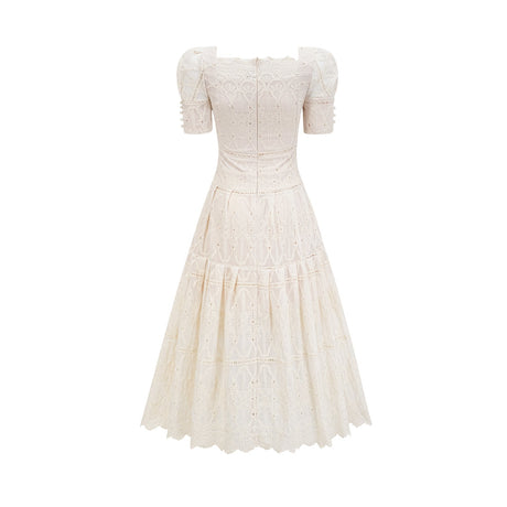 Anaïs fauxpearl embellished cutout midi dress