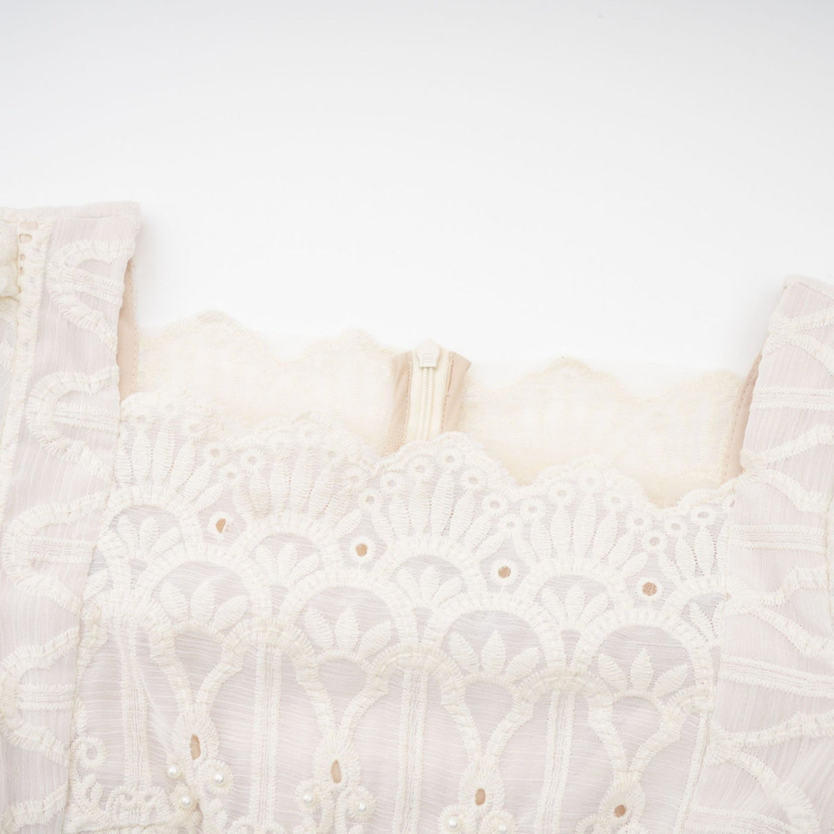Anaïs fauxpearl embellished cutout midi dress