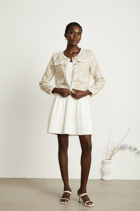 Anaïs neutrals sequinembellished tweed jacket