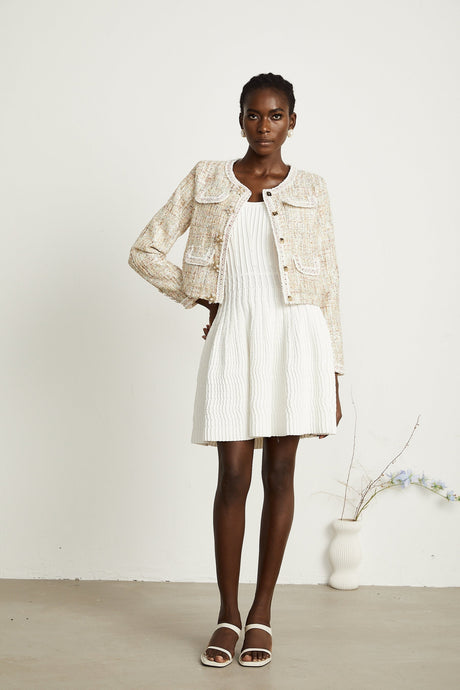Anaïs neutrals sequinembellished tweed jacket