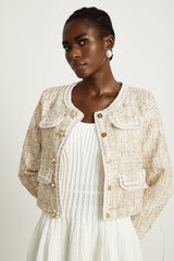 Anaïs neutrals sequinembellished tweed jacket