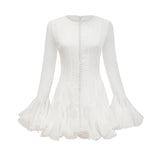 Anaïs semisheer flared mini dress