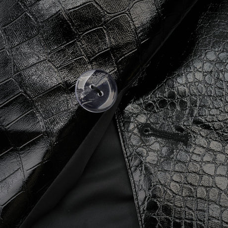 Anastasia Jacket - Peak Lapels - Buttoned Cuffs - Cinched Waist - Patent Finish