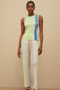 Anastasia Top & Trousers Set - Knitted Construction - Sleeveless Round Neck Top - High Rise Wide Leg Trousers - Glitter Detailing