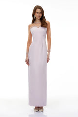 Anastasie Pink Embellished Maxi Dress with Tulle