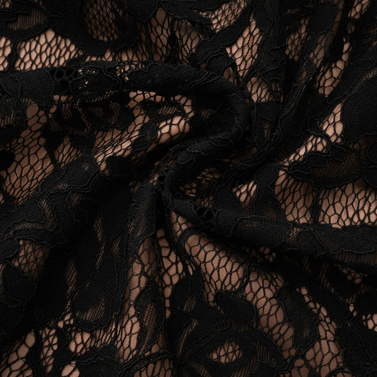 Andrea Black Keyhole Lace Maxi Dress with High Thigh Slit