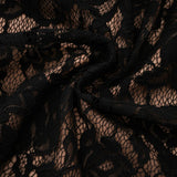 Andrea Black Keyhole Lace Maxi Dress with High Thigh Slit