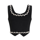 Andréa contrastcolor vest top  shirt  skirt matching set