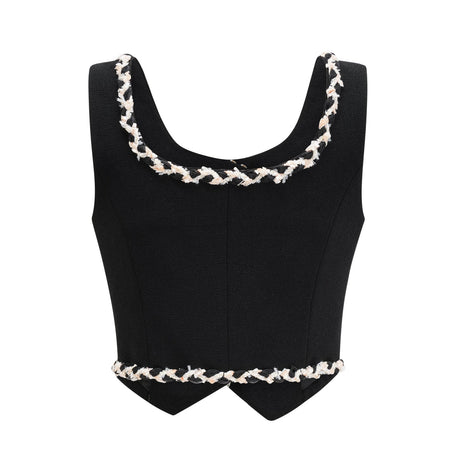 Andréa contrastcolor vest top  shirt  skirt matching set